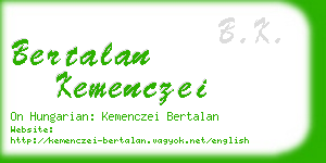 bertalan kemenczei business card